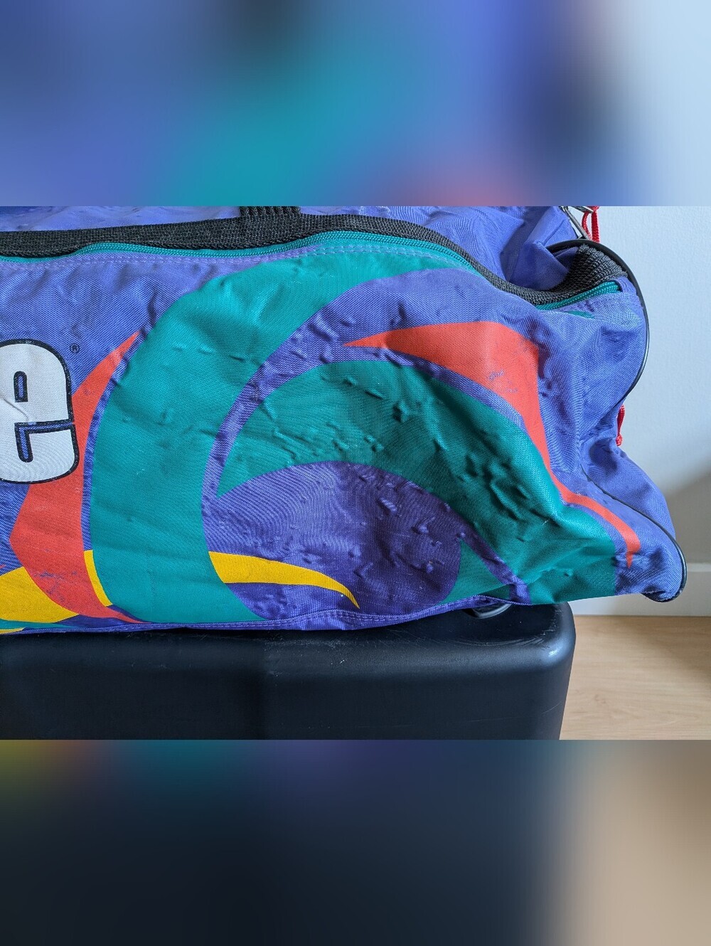 Vintage Prince Tennis Duffel Bag Purple Retro Gym Travel Sports Bag 80s 90s - Picture 3 of 10